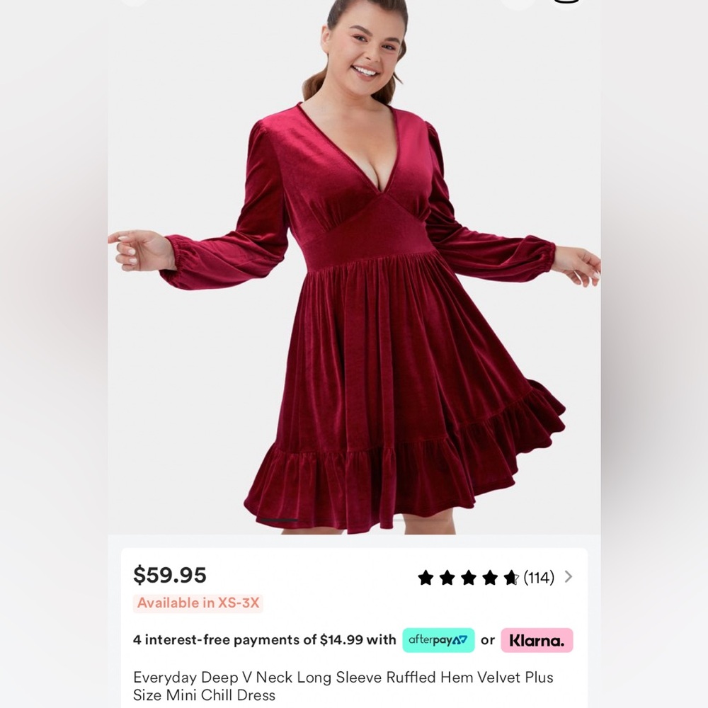 Halara Velvet Red Dress